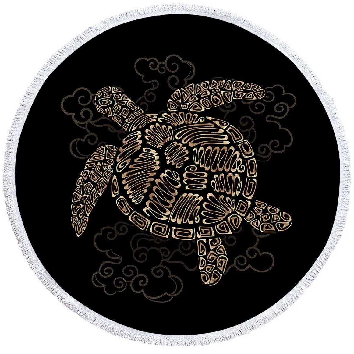 Shelly the Sea Turtle Round Beach Towel