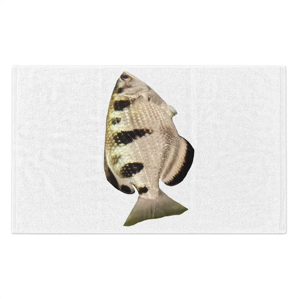 Silver and Black Fish Turtle Rally Towel, 11x18