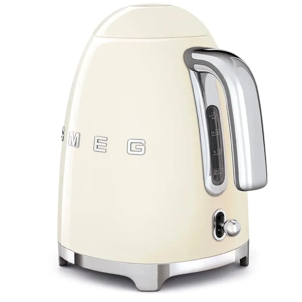 Smeg KLF03CRUK 1.7 Litre 50's Style Kettle, 3000W, 22.6cm Wide - Cream