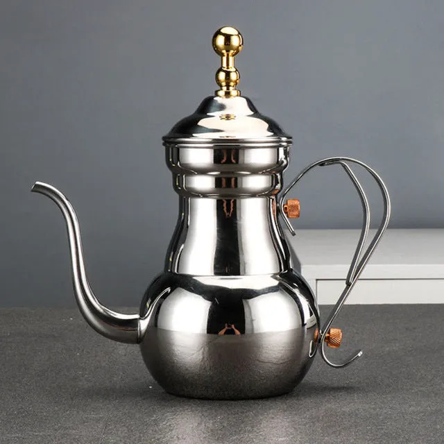 Stainless Steel Teapot Restaurant Retro Royal Teapot With Tea Strainer