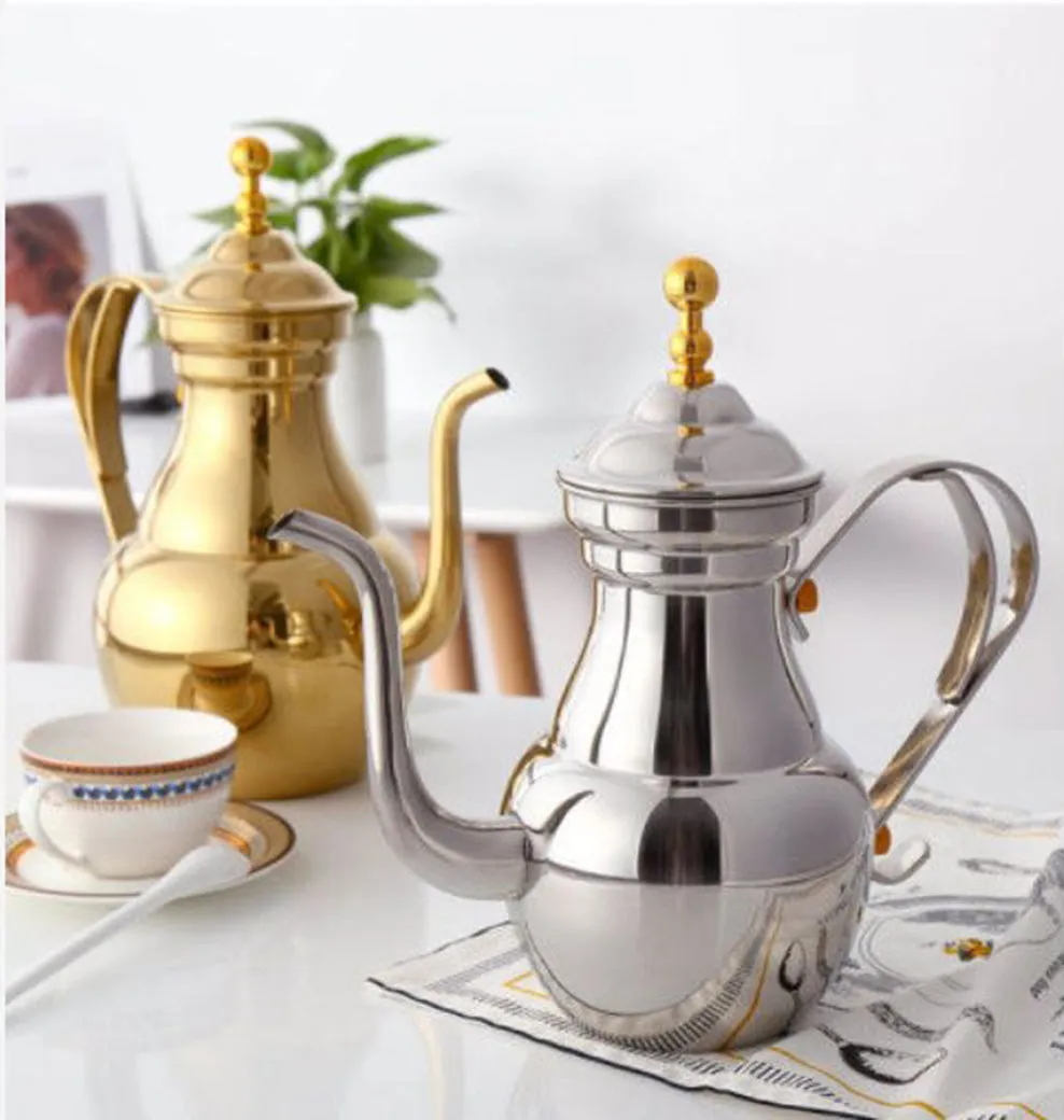 Stainless Steel Teapot Restaurant Retro Royal Teapot With Tea Strainer