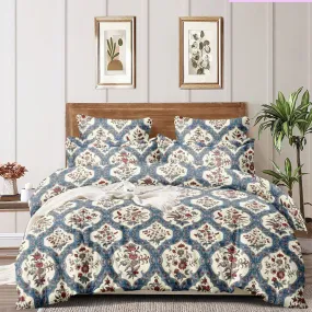 Super Soft Royal Floral Design Ac Comforter Set (4 pc Set, king Size)