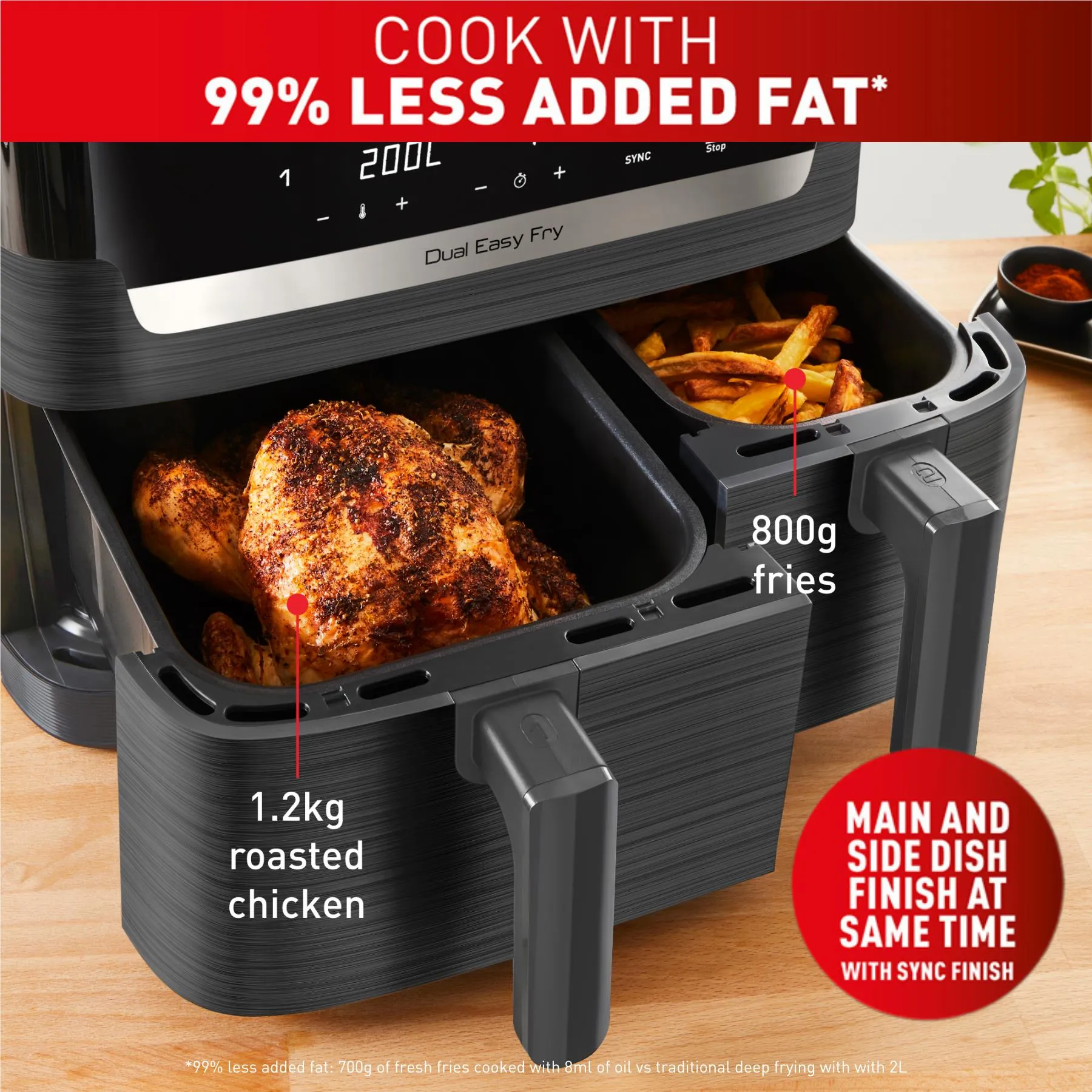 Tefal 8.3L Dual Easy Fry Essential Air Fryer