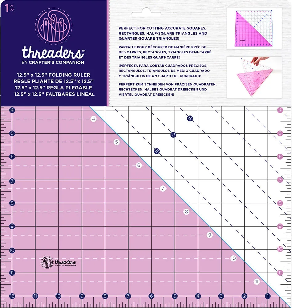 Threaders 12.5" x 12.5" Folding Ruler