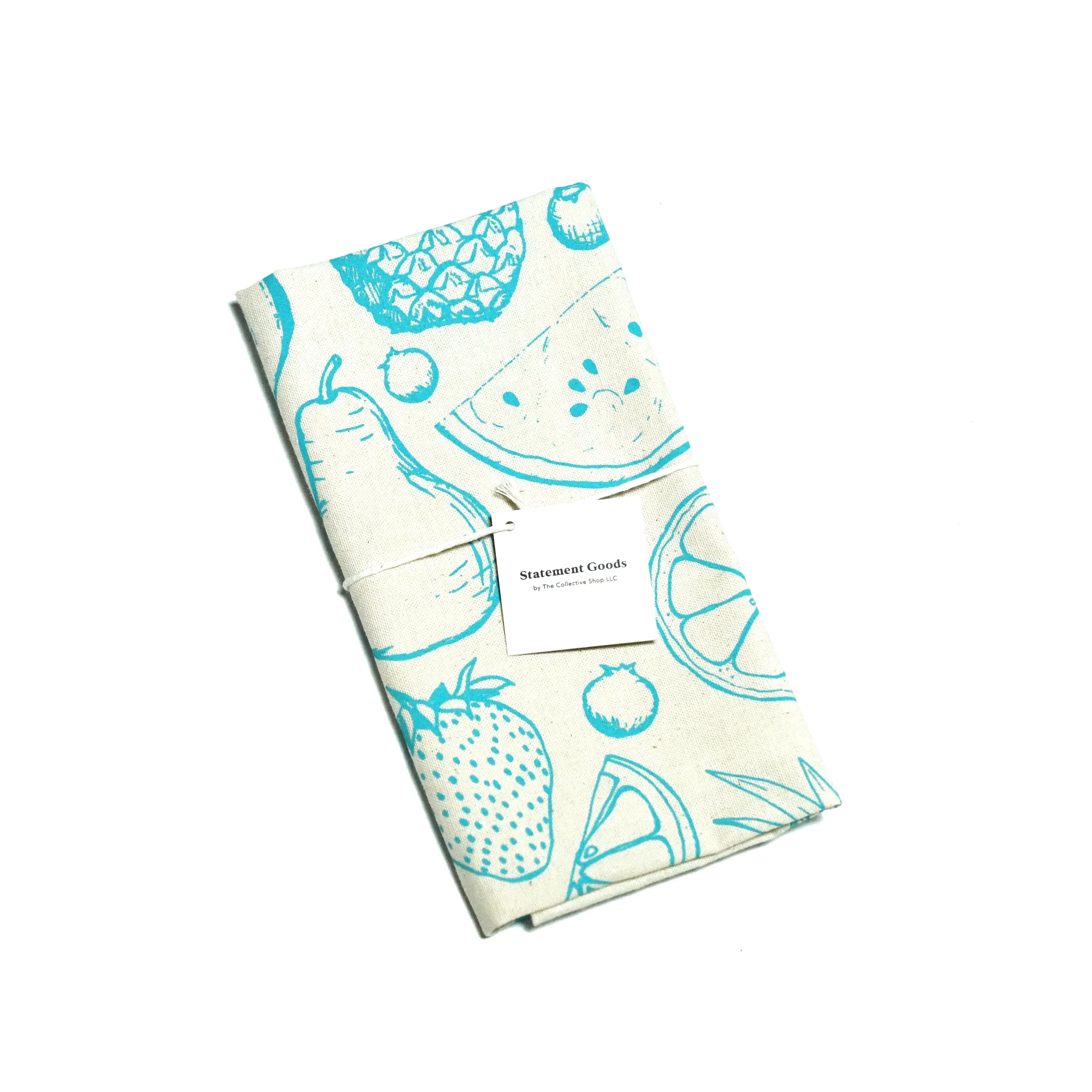 Turquoise Fruit Natural Cotton Kitchen Towel