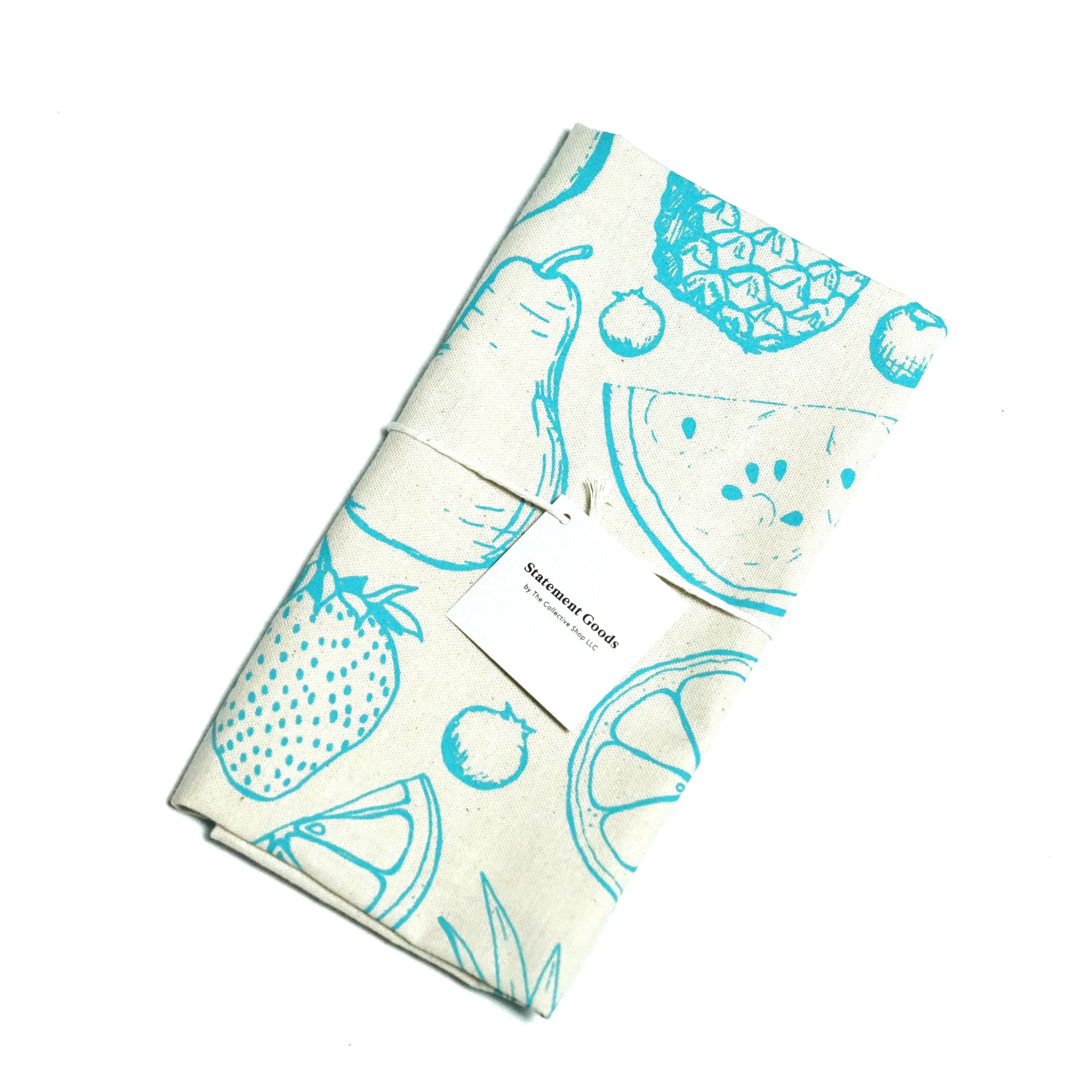 Turquoise Fruit Natural Cotton Kitchen Towel