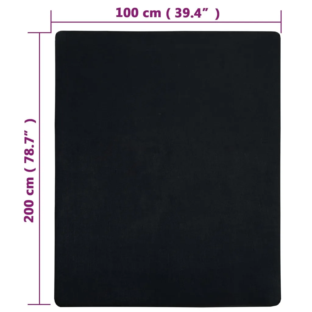 vidaXL Jersey Fitted Sheet Black 100x200 cm Cotton