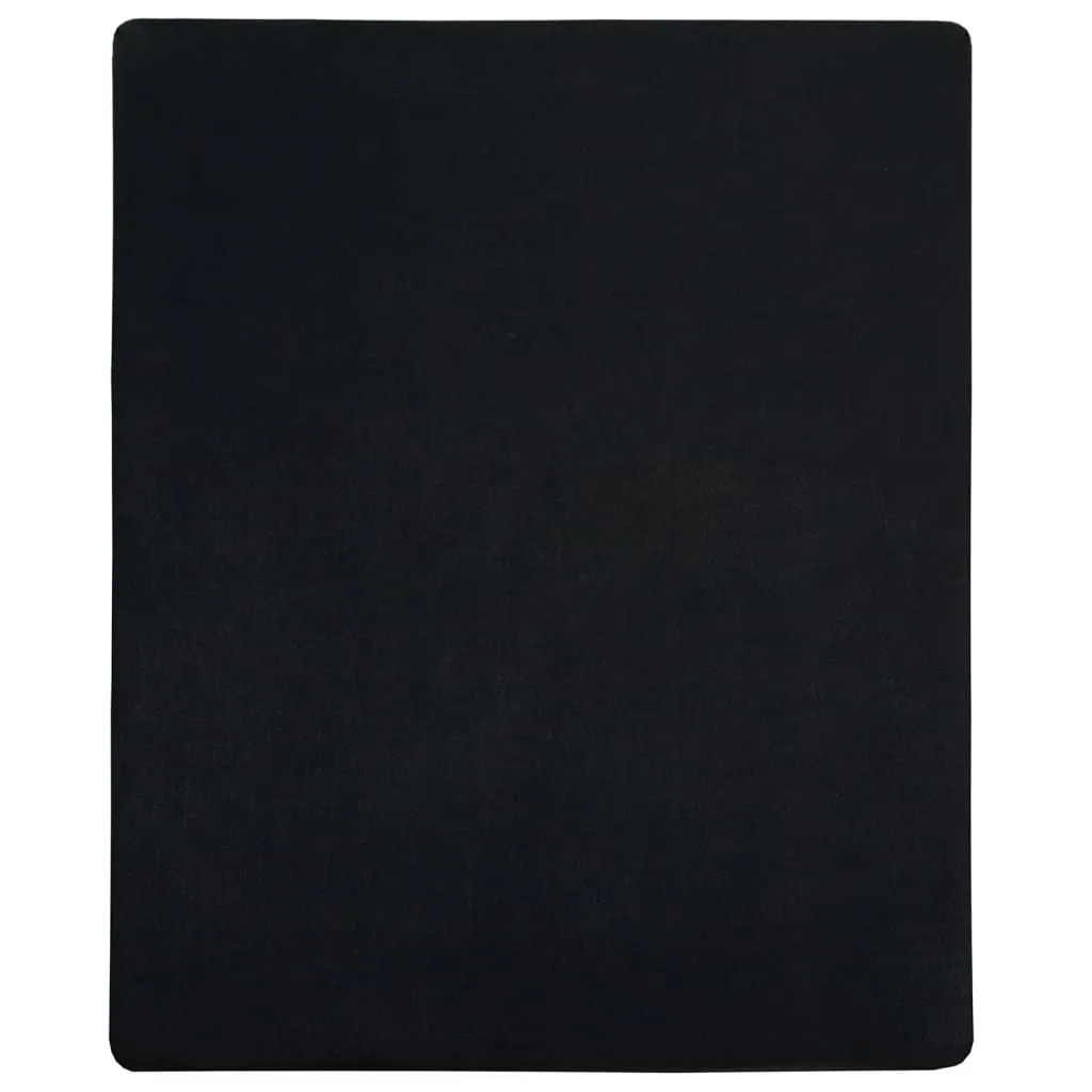 vidaXL Jersey Fitted Sheet Black 100x200 cm Cotton