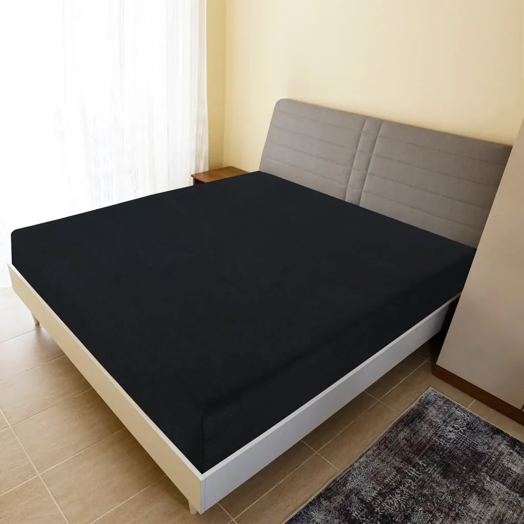 vidaXL Jersey Fitted Sheet Black 100x200 cm Cotton