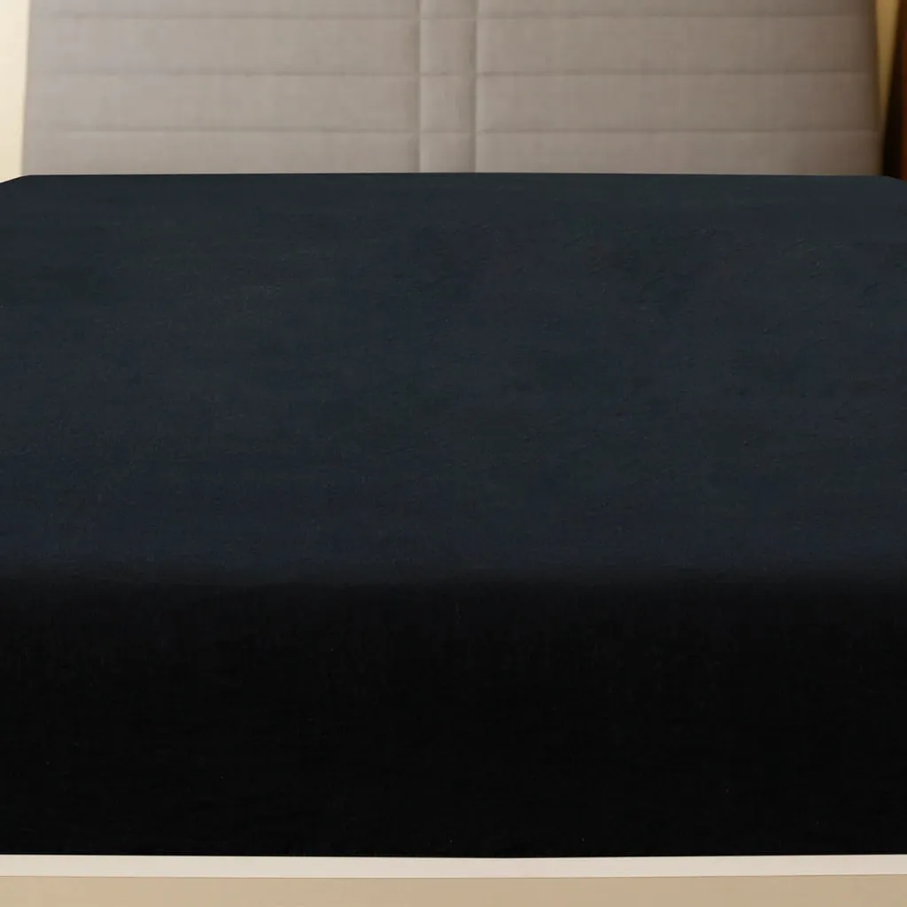 vidaXL Jersey Fitted Sheet Black 100x200 cm Cotton